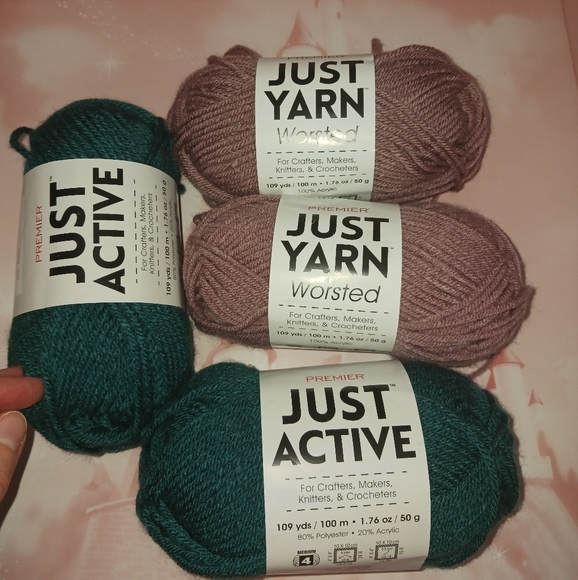 Other - *6/$25 sale ends 2/26* 2 mauve/purple 2 blue brand new yarn worsted 4 skeins